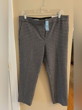 NWT Ann Taylor Women’s Black & White Checked Dress Ankle Pants 10P